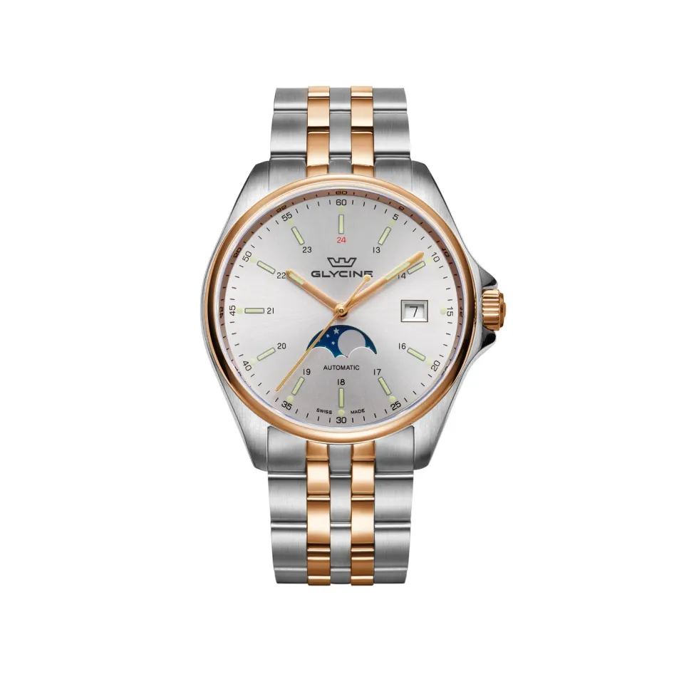 Glycine Combat Classic Moonphase GL0192 Automatikuhr 40 mm silber