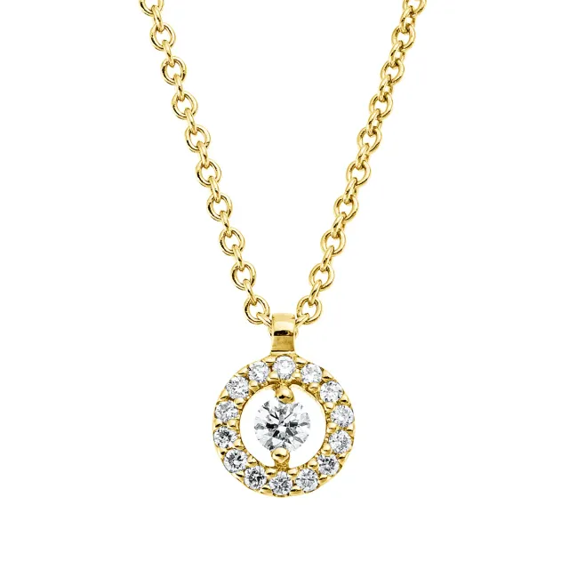 Hans Lorenz Solitaire Collier mit Besatz