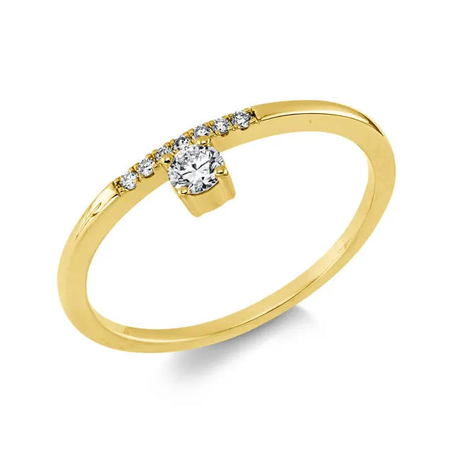 Hans Lorenz Solitaire Ring mit Besatz