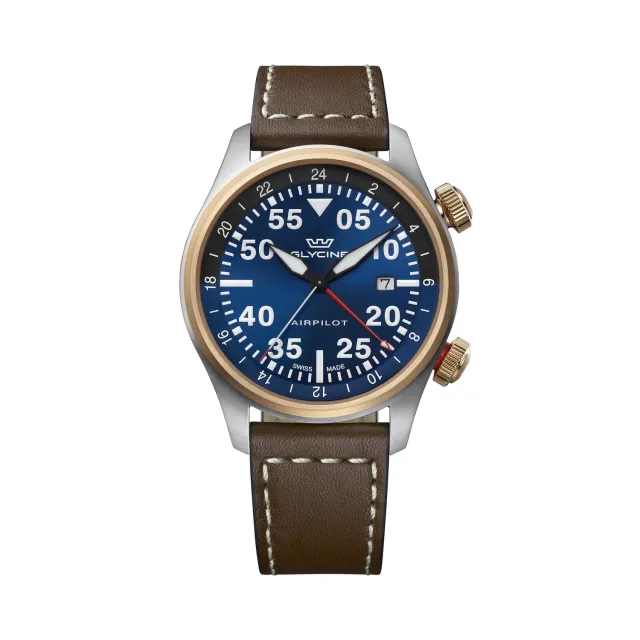 Glycine Airpilot GMT GL0352 Quarzuhr Blau 44mm