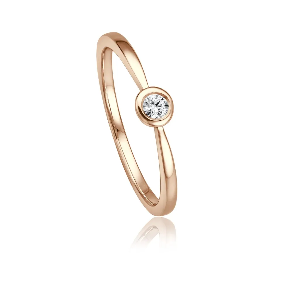 Krebber Essentials EH004516 Diamantring Roségold Gr. 52 0,09 ct