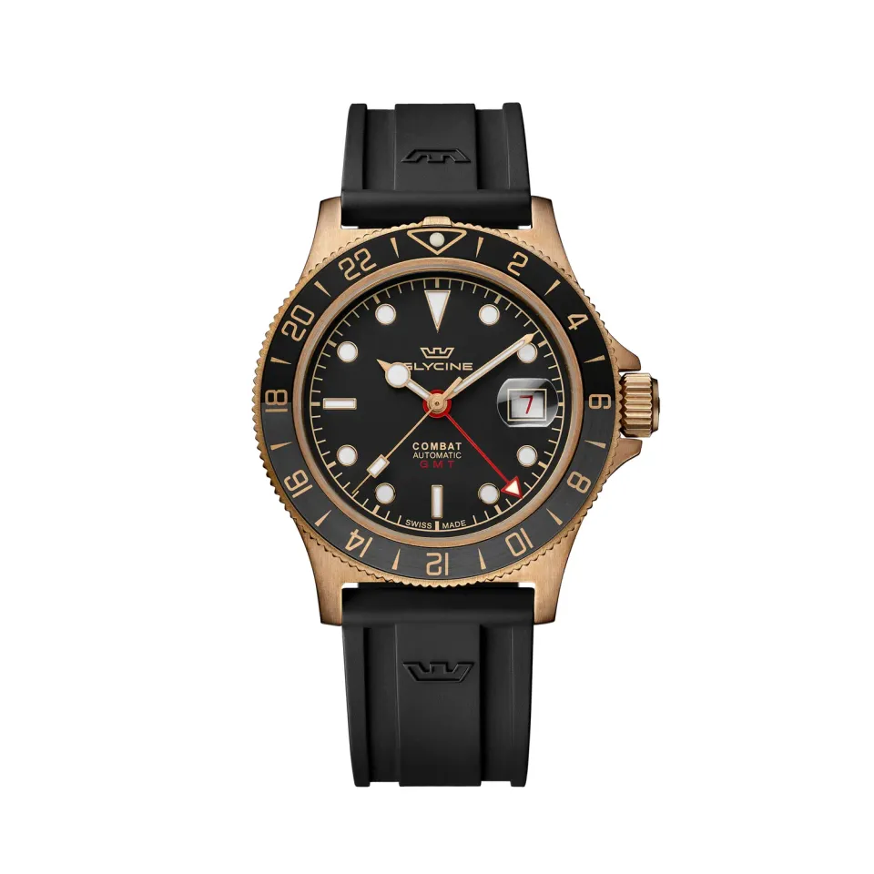 Glycine Combat Sub Sport GL0320 GMT Bronze schwarz 42mm