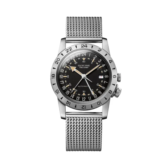 Glycine Airman Vintage The Chief GMT GL0464 Herrenuhr 40mm