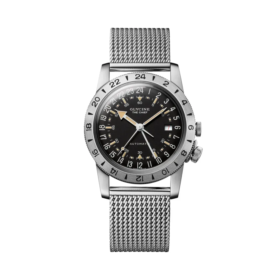 Glycine Airman Vintage The Chief GMT GL0464 Herrenuhr 40mm