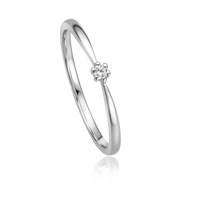 Krebber Essentials Diamant Damenring Weißgold Größe 50 0,04 ct