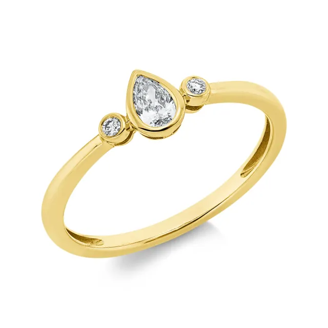 Hans Lorenz Solitaire Ring mit Besatz