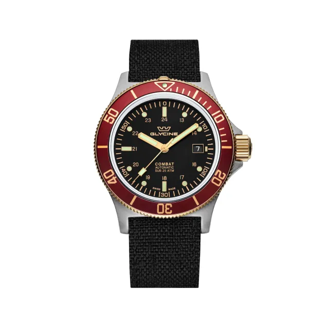 Glycine Combat Sub GL0092 Herrenuhr 42mm Nylonband