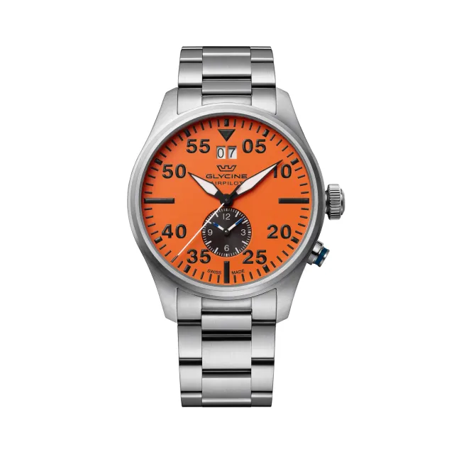 Glycine Airpilot GL0448 Herrenuhr Quarz 44mm Orange