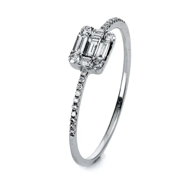 Hans Lorenz Ring Baguette Illusion Ring