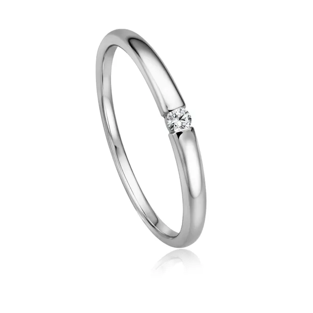 Krebber Essentials Diamant Damenring Weißgold Größe 54 Brillant