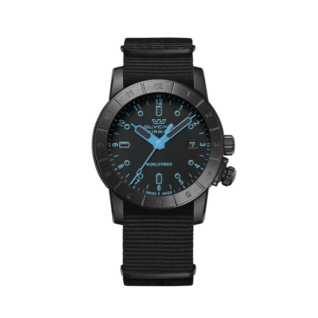 Glycine Airman Worldtimer GL1034 Quarzuhr 42mm