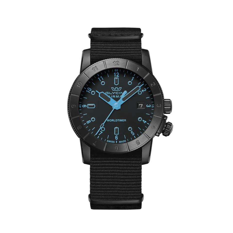 Glycine Airman Worldtimer GL1034 Quarzuhr 42mm