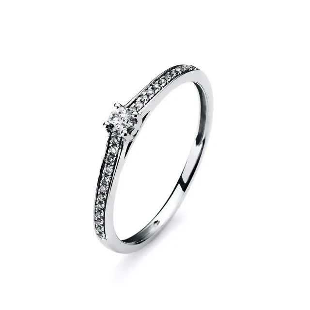 Hans Lorenz Solitaire mit Besatz Ring