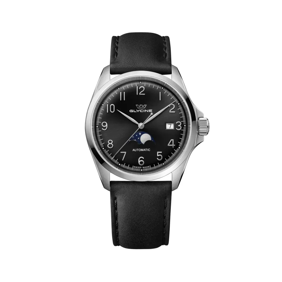 Glycine Combat Classic GL0386 Automatikuhr Mondphase 40mm schwarz