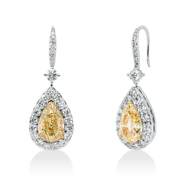 Hans Lorenz Ohrhänger Farbiger Diamant