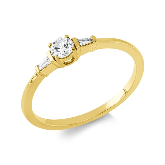 Hans Lorenz Solitaire Ring mit Besatz