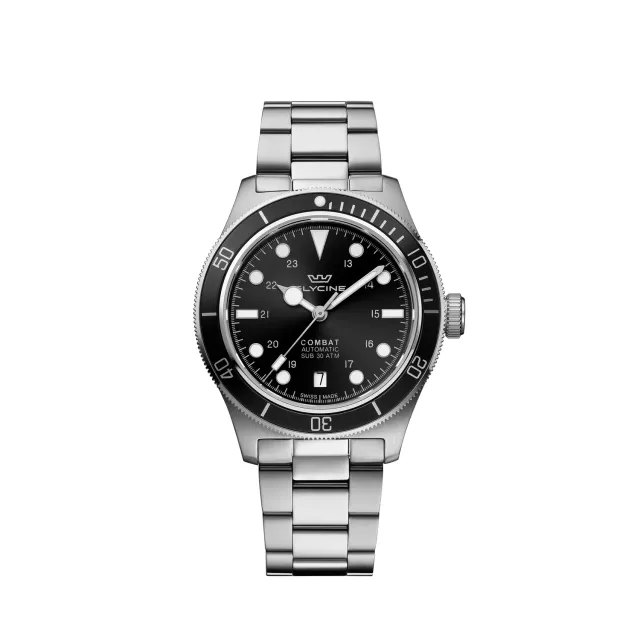 Glycine Combat Sub Sport GL0399 Taucheruhr schwarz 39mm