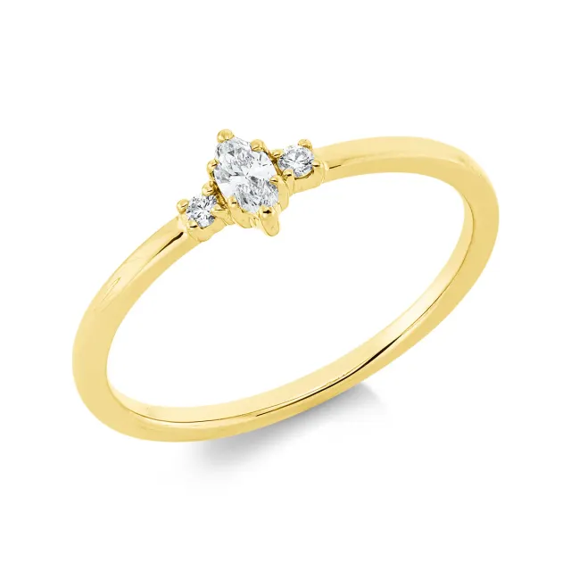 Hans Lorenz Solitaire Ring Gold Brillant