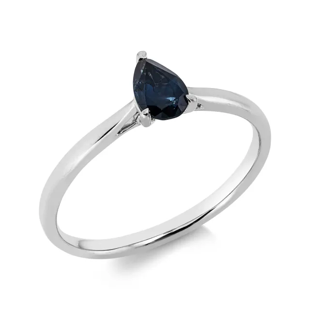 Hans Lorenz Farbstein Classic Ring Weissgold 54