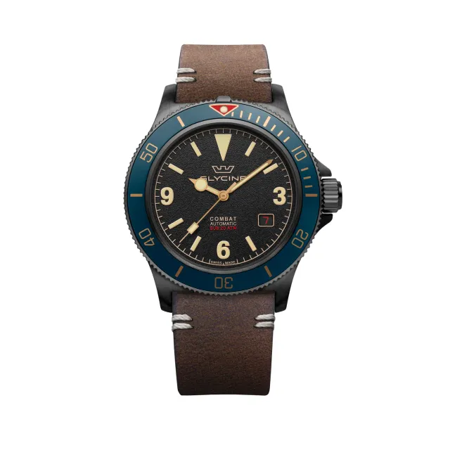 Glycine Combat Sub GL0270 Herrenuhr 42mm vintage schwarz