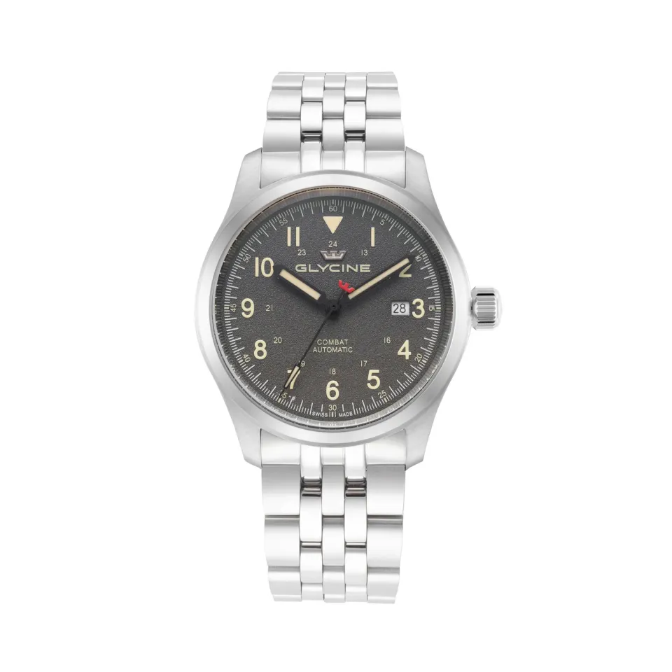 Glycine Combat Field GL0575 Herrenuhr Automatik grau 40 mm