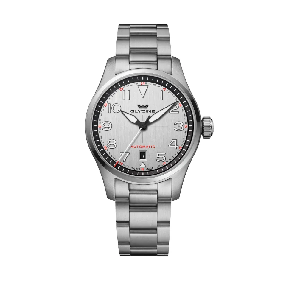 Glycine Airpilot 41 GL0511 Fliegeruhr silber Saphirglas