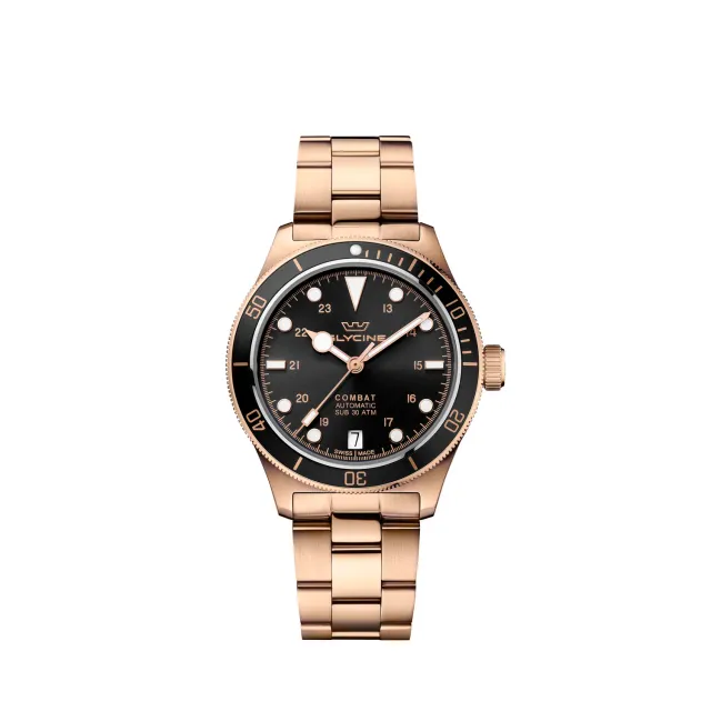 Glycine Combat Sub GL0397 Taucheruhr 36 mm gold