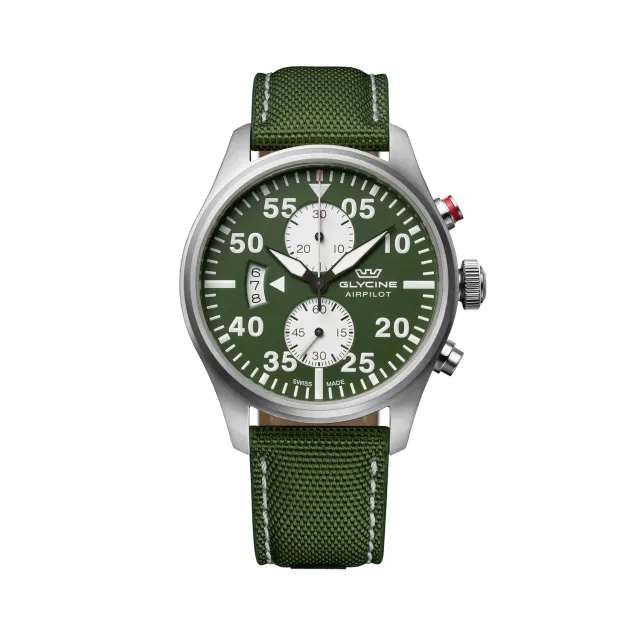 Glycine Airpilot Chrono GL0445 Quarzuhr 44mm grün 100m
