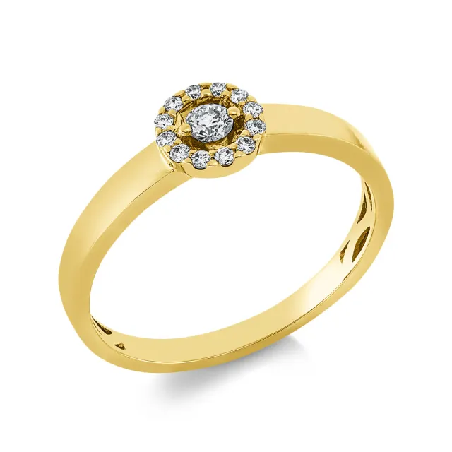 Hans Lorenz Solitaire Ring mit Besatz