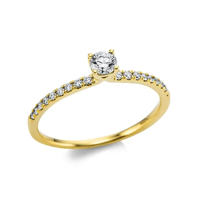 Hans Lorenz Solitaire Ring mit Besatz