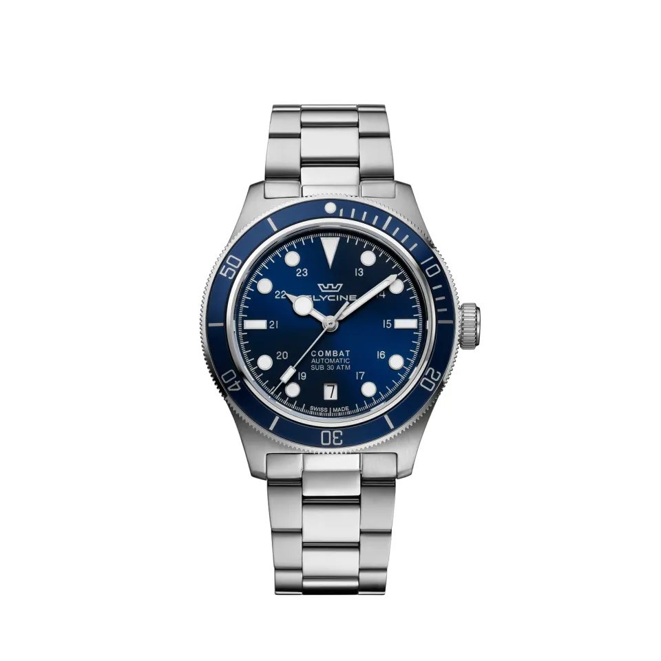 Glycine Combat Sub Sport GL0400 Taucheruhr 39 mm blau