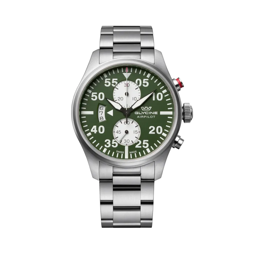 Glycine Airpilot Chrono GL0444 Chronograph grün 44mm