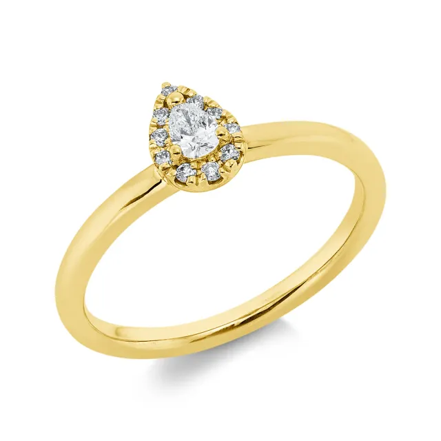 Hans Lorenz Solitaire Ring mit Besatz