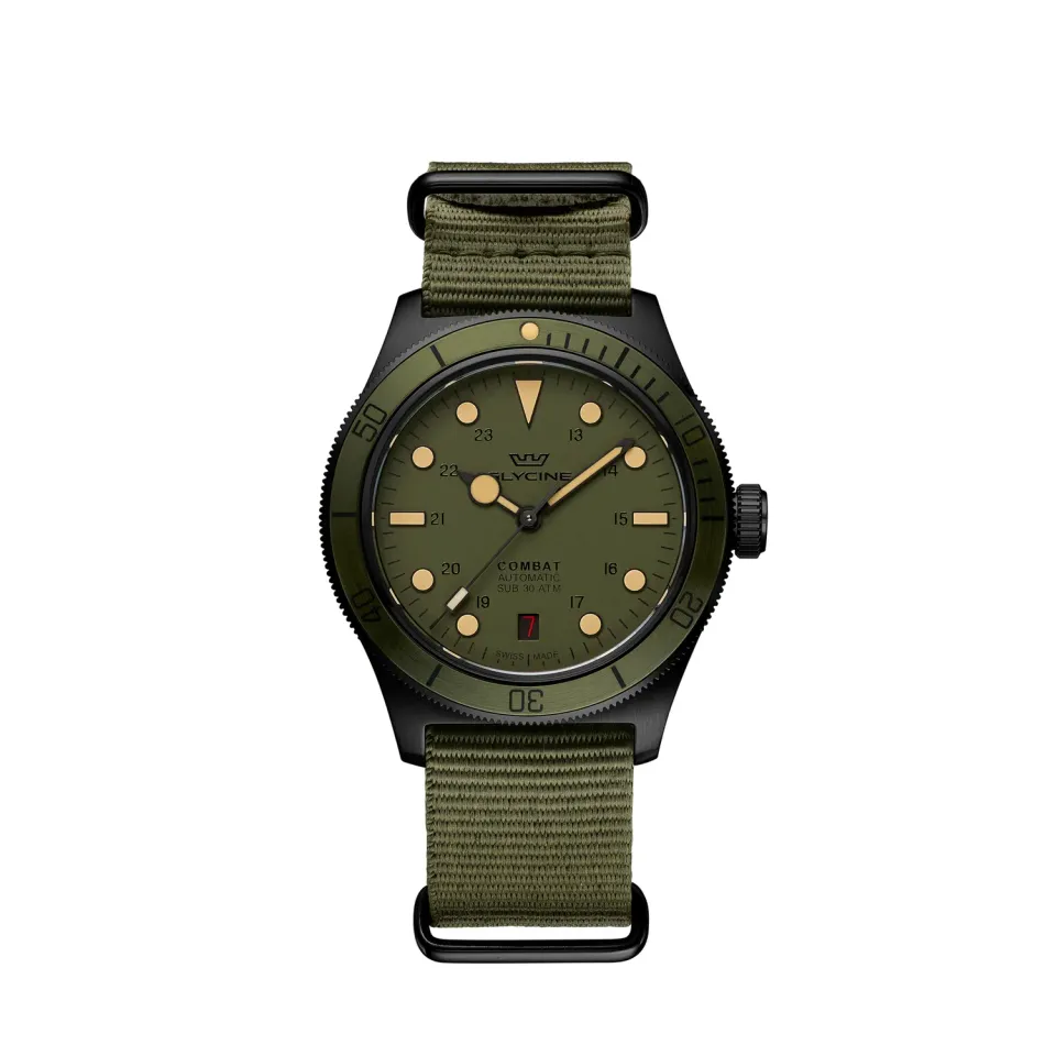 Glycine Combat Sub Sport GL0408 Herrenuhr grün Automatik 39mm
