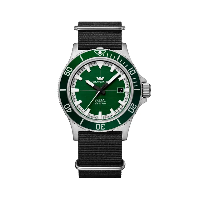 Glycine Combat Sub GL0529 Automatikuhr Grün Stahl 42mm