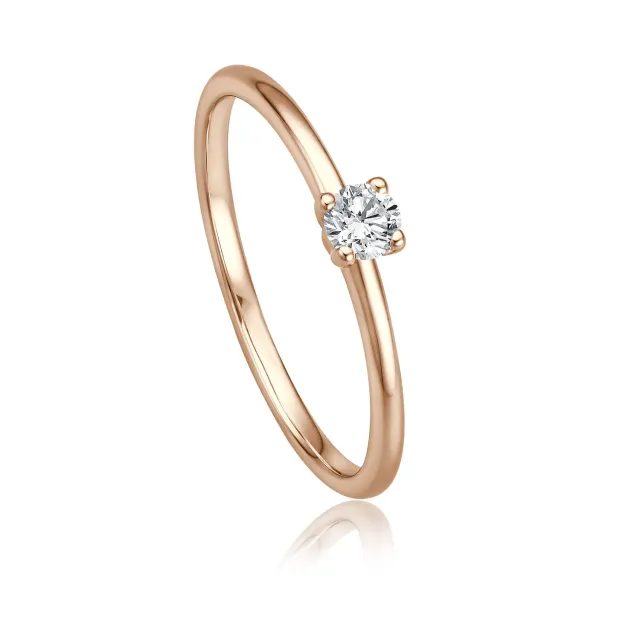 Krebber Essentials Solitär Ring mit Diamant aus Roségold