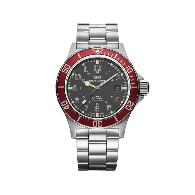 Glycine Combat Sub GL0078 Herrenuhr 42mm Automatik Grau