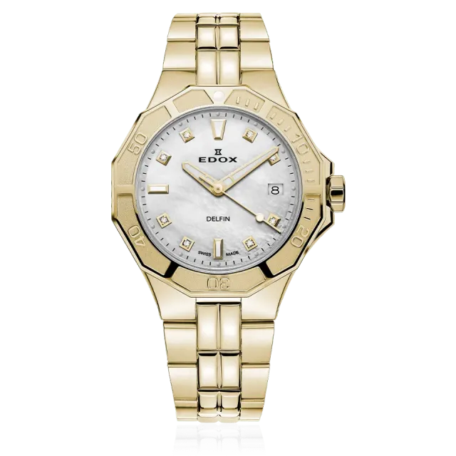 Edox Delfin Diver Date Lady Damenuhr Datum