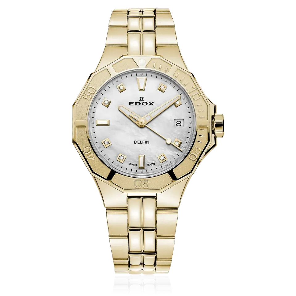 Edox Delfin Diver Date Lady Damenuhr Datum