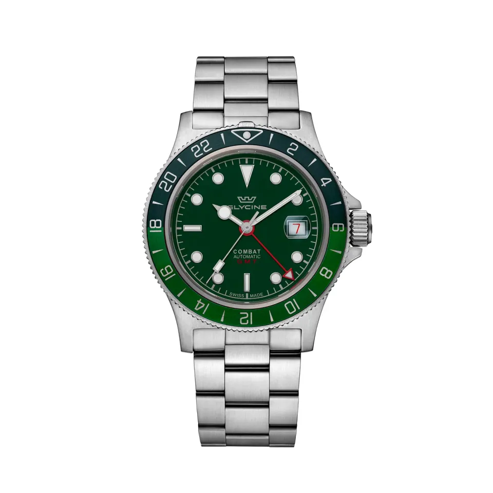 Glycine Combat Sub Sport GMT GL0383 Automatikuhr 42mm grün