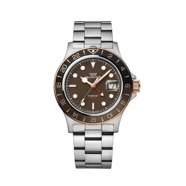 Glycine Combat Sub Sport GMT GL1056 Quarzuhr 42 mm roségold