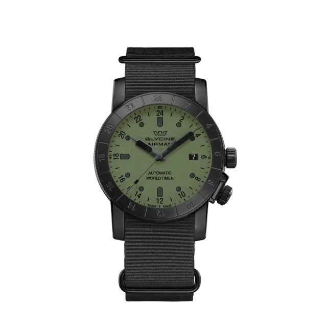 Glycine Airman Contemporary GL0492 Herrenuhr GMT grün 42 mm