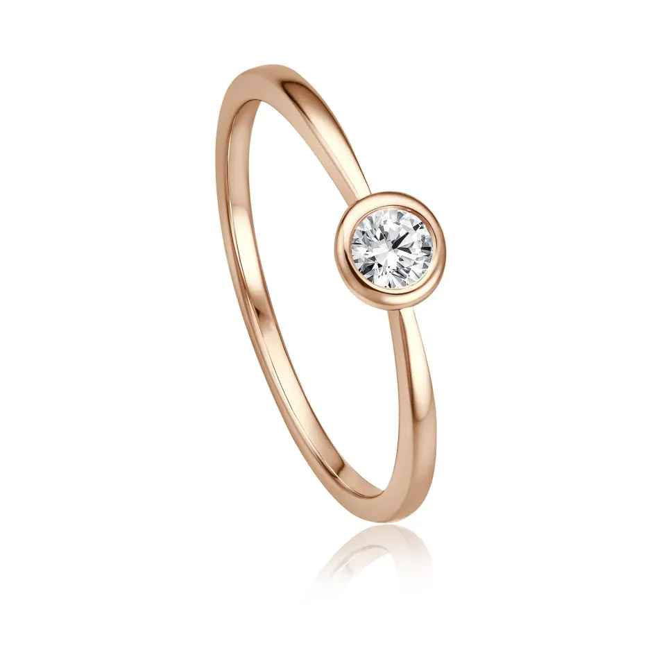 Krebber Essentials Diamant Damenring Roségold Größe 50