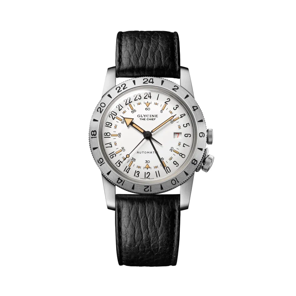 Glycine Airman Vintage The Chief GL0467 GMT-Uhr 40mm Weiß