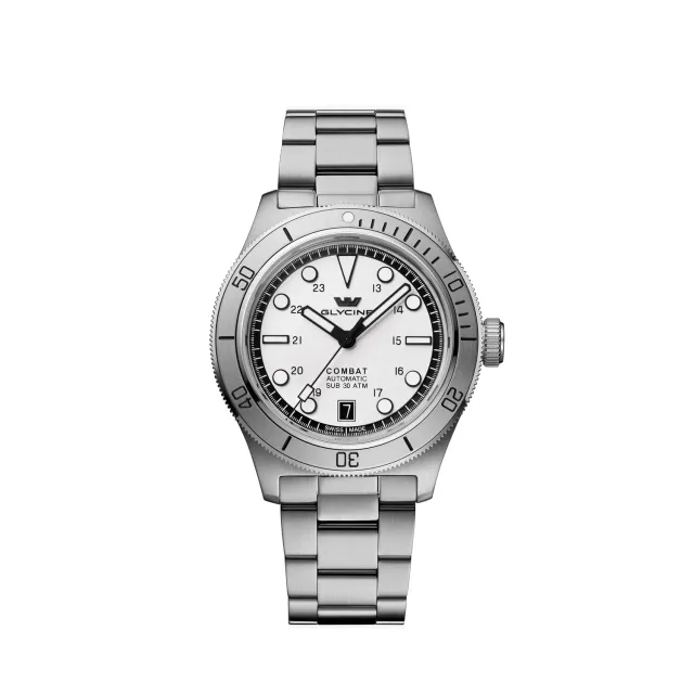 Glycine Combat Sub Sport GL0538 Automatikuhr Stahl 39mm Weiß