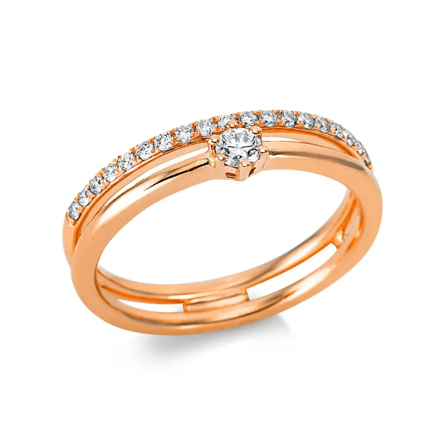 Hans Lorenz Solitaire Ring mit Besatz