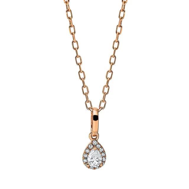Hans Lorenz Solitaire Collier mit Besatz