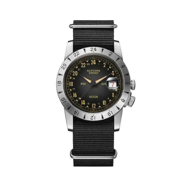 Glycine Airman Vintage GL0478 Fliegeruhr schwarz 40mm