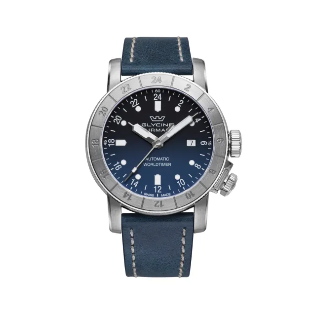 Glycine Airman Purist GL0057 Automatikuhr 44 mm blaues Zifferblatt