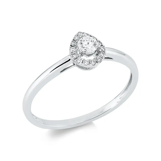 Hans Lorenz Solitaire Ring mit Besatz